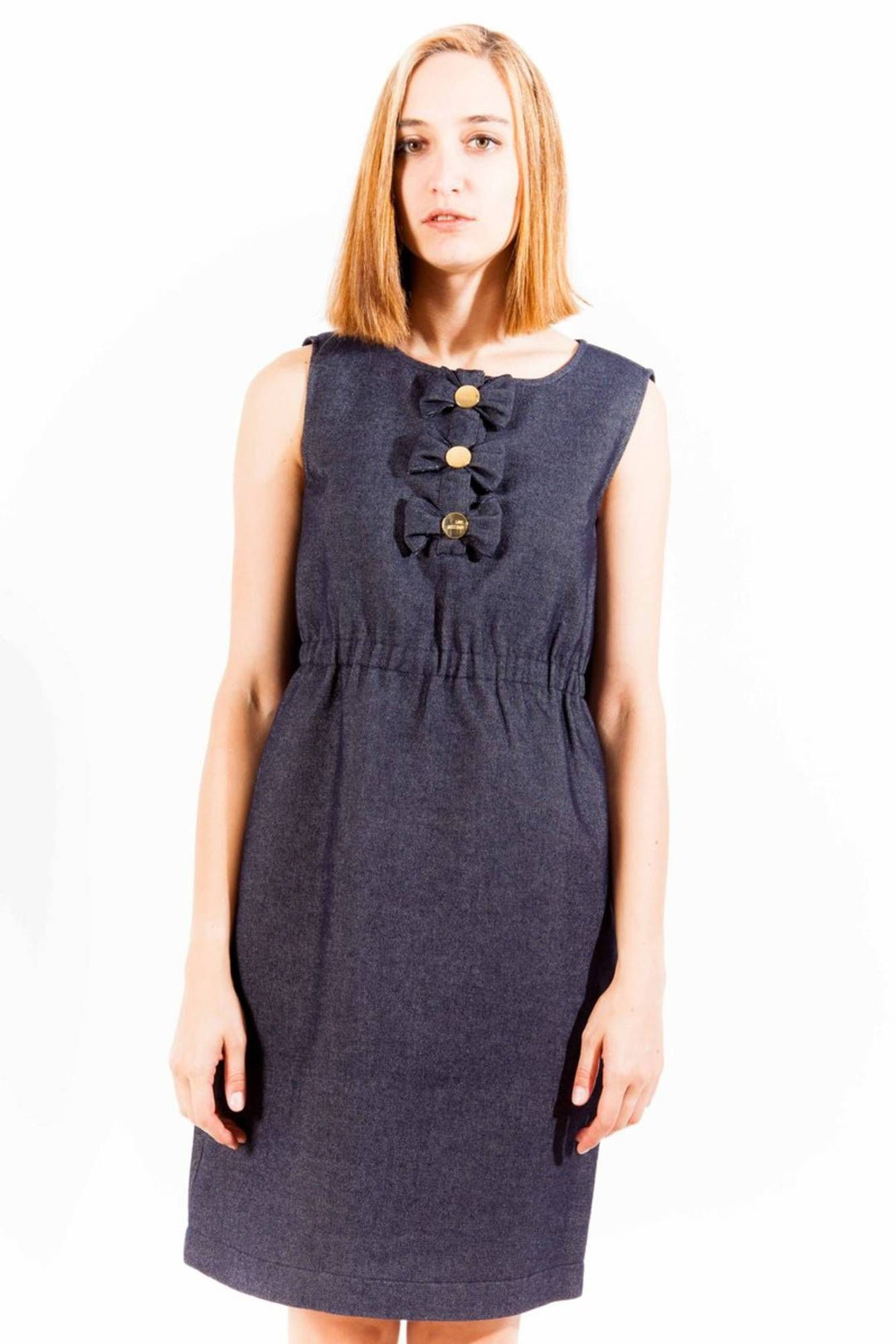 LOVE MOSCHINO SHORT DRESS WOMAN BLUE